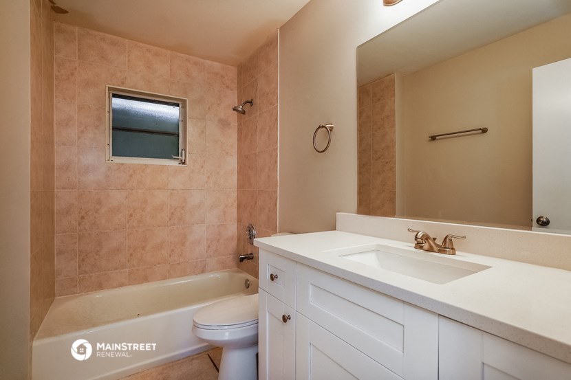 the bathroom is clean and ready to use