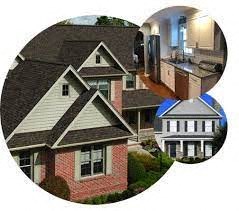 A collage of three different houses.