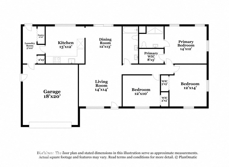 this floor plan is an approximation of our floor plan and may not include all measurements