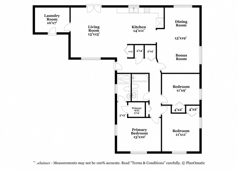 the typical floor plan for a bedroom apartment