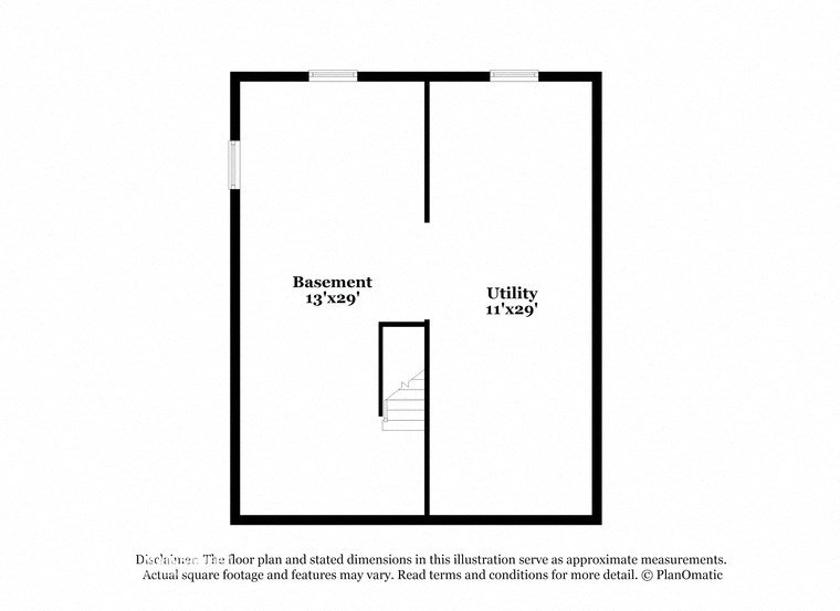 a schematic diagram of a room with a door and a window