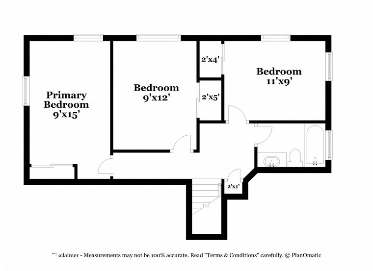 a floor plan of a house with a bedroom and a bathroom