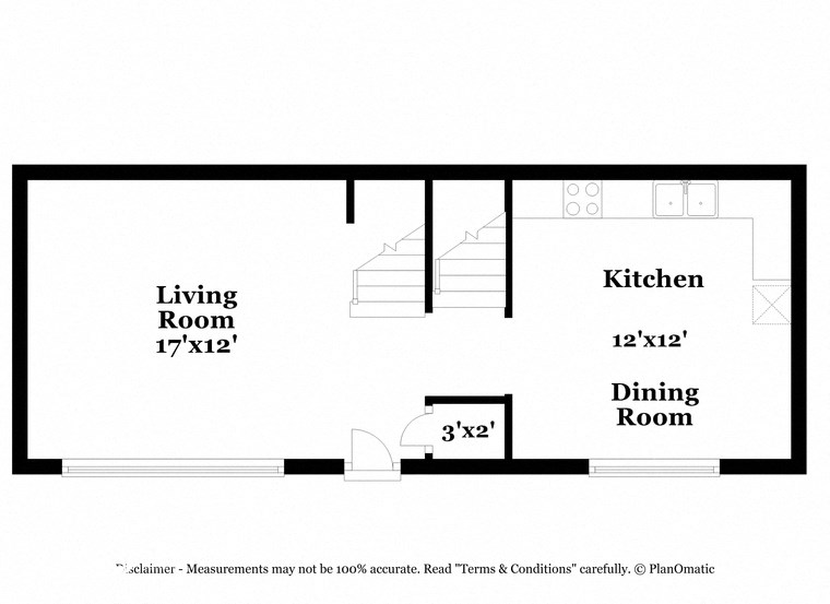 a floor plan of a house with a bedroom and a living room