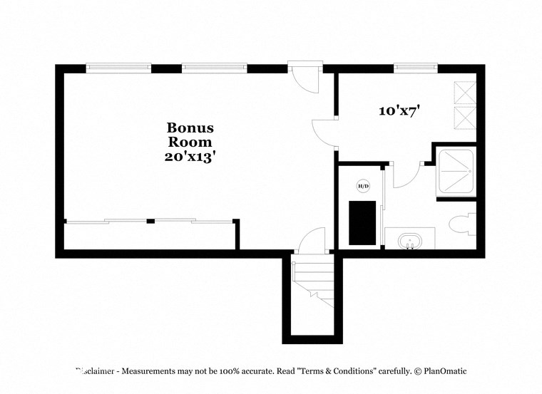 a floor plan of a room with a bonus room