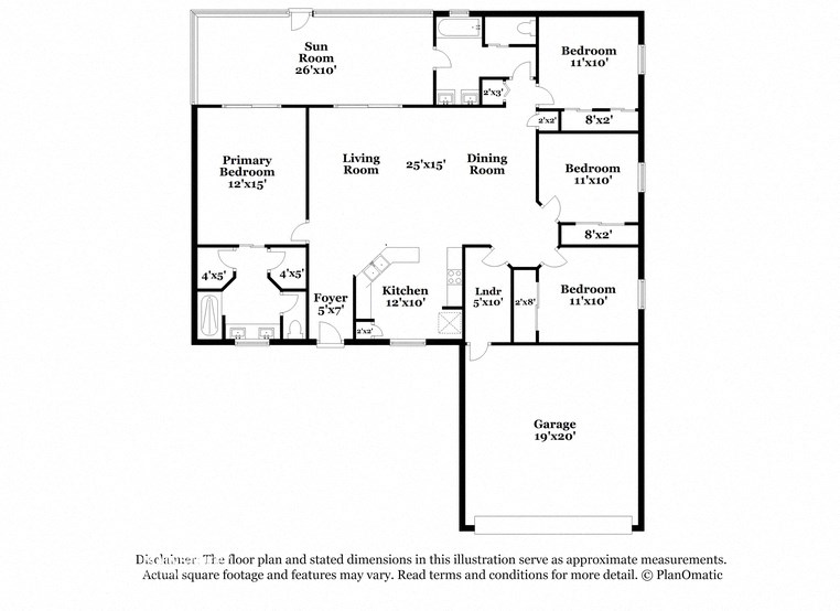 the schematic diagram of the floor plan of the residence