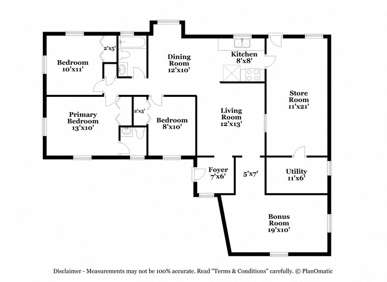 a floor plan of a house with bedrooms and baths