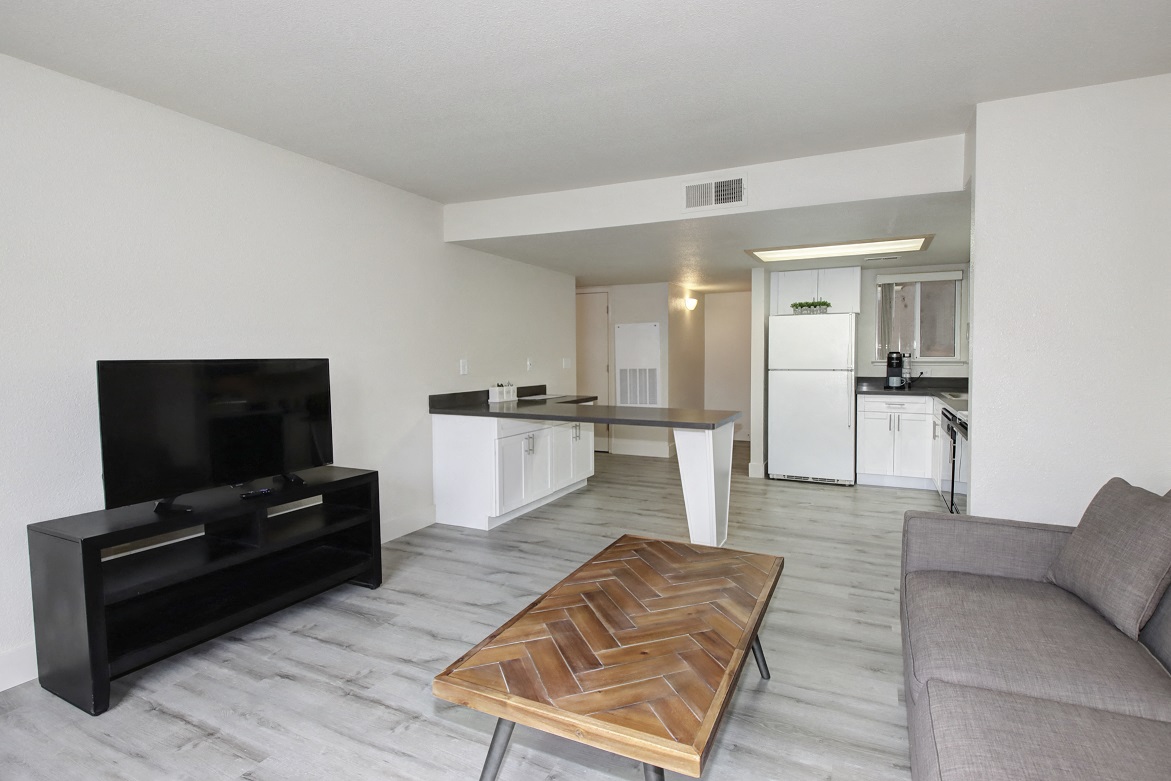 Interior Unit- Newly Renovated Living Room and Kitchen with Island Additional View