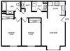 2 Bedrooms, 1 Bathroom (Bonus Vanity)
