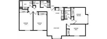 4 Bedrooms, 2 Bathrooms (Bonus Vanity)