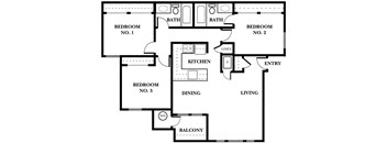 3 Bedroom, 2 Bathrooms (Downstairs)