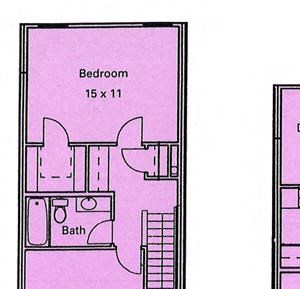 2 Bedroom 1.5 Bath Townhouse-2D Floorplan 2 Bedroom 1.5 Bath Townhouse-2D Floorplan-Murphy Park Apartments St. Louis, MO