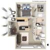 1 Bedroom 1 Bath 2D Floorplan 1 Bedroom 1 Bath 2D Floorplan-University Place Apartments, Memphis, TN 38104