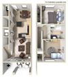 2 Bedroom 1.5 Bath Townhouse 2D Floorplan 2 Bedroom 1.5 Bath Townhouse 2D Floorplan-University Place Apartments, Memphis, TN 38104
