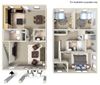 3 Bedroom 2.5 Bath Townhouse 2D Floorplan 3 Bedroom 2.5 Bath Townhouse 2D Floorplan-University Place Apartments, Memphis, TN 38104