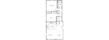 2 Bedroom 1.5 Bath 2D Floorplan-Faubourg Lafitte, New Orleans