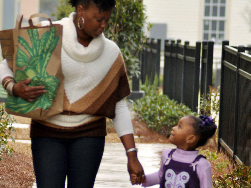 Mom and daughter walking outside_Lafitte,New Orleans, LA