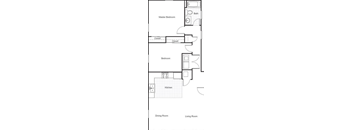 2 Bedroom 2 Bath 2D Floorplan-Faubourg Lafitte, New Orleans