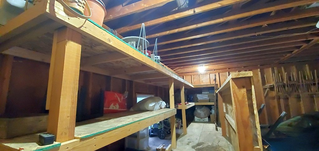 the unfinished basement of a home under construction