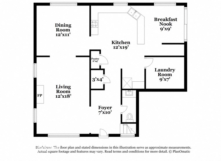 a floor plan of a house with a bedroom and a living room
