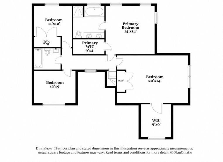 a floor plan of a house with two bedrooms and two bathrooms and a living room