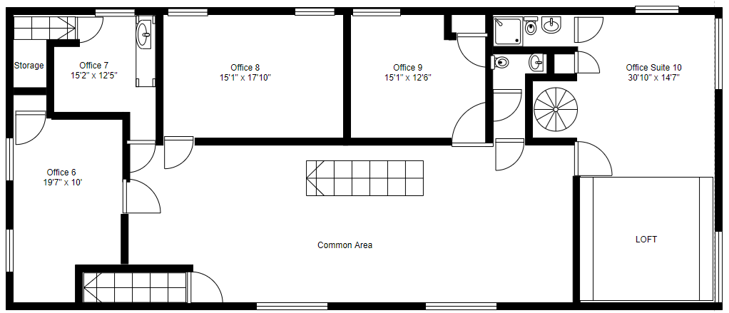 the floor plan of a small floor plan with a bedroom and a living room