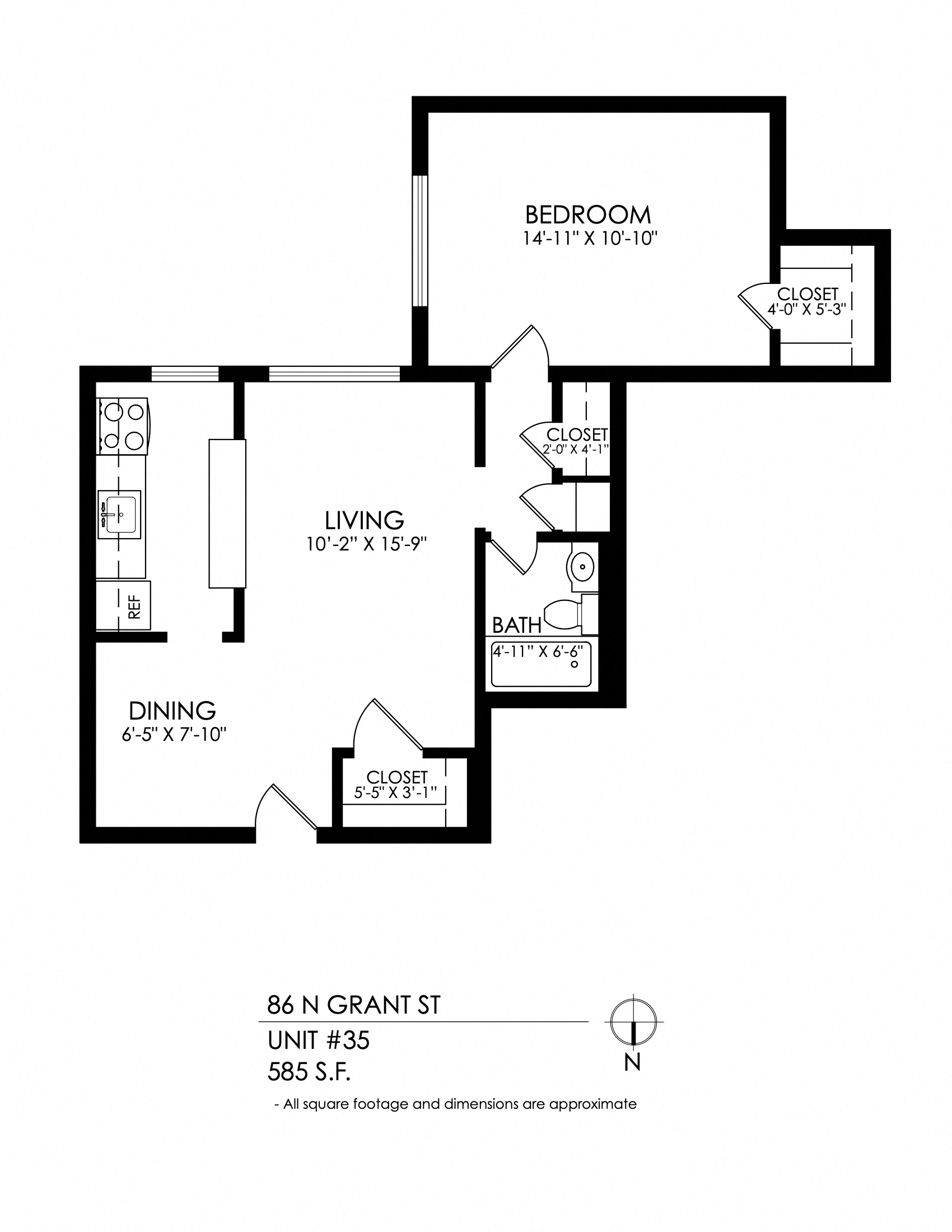 86 Grant 1 Bedroom x 1 Bathroom