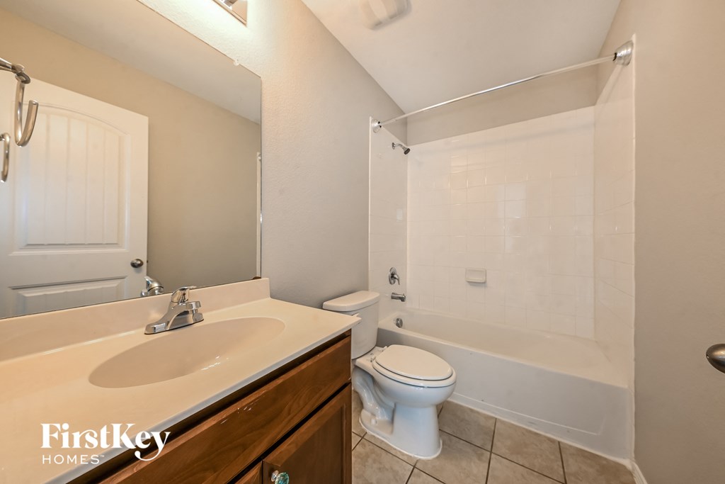 a bathroom with a sink and a toilet and a shower