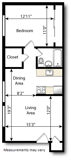 1 Bedroom-Hardwood