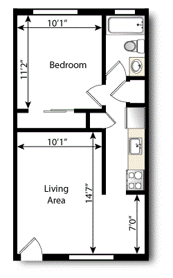 1 Bedroom x 1 Bathroom
