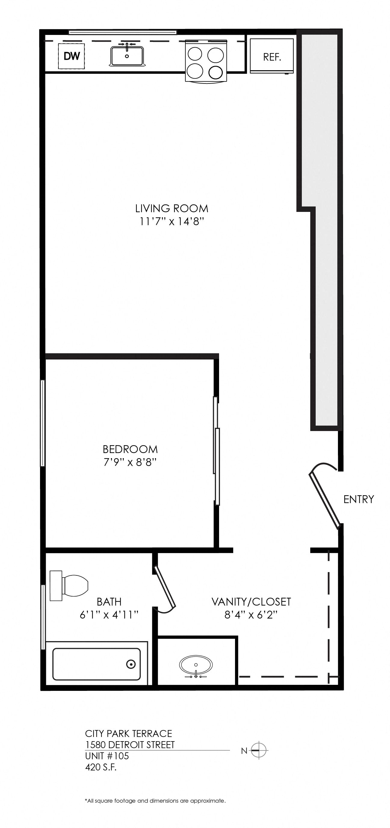 1 Bedroom City Park Terrace Apartments in Denver, CO