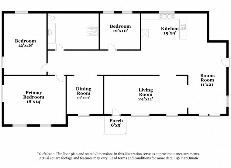 the schematic diagram of the floor plan of the house