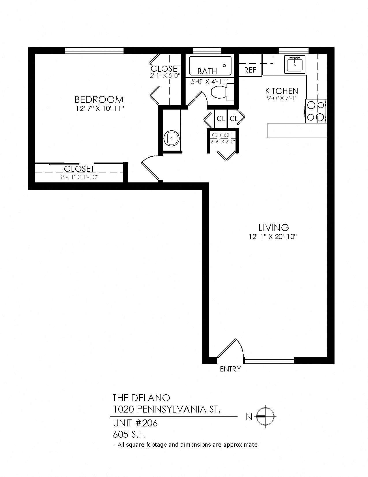 One Bedroom, One Bath