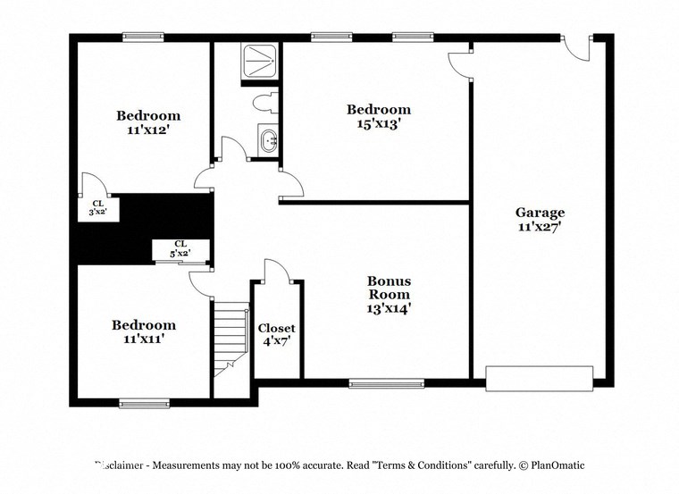 a floor plan of a house with a bedroom and a living room