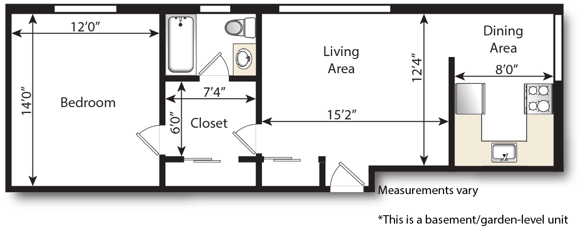 1 Emerson 1 Bedroom x 1 Bath
