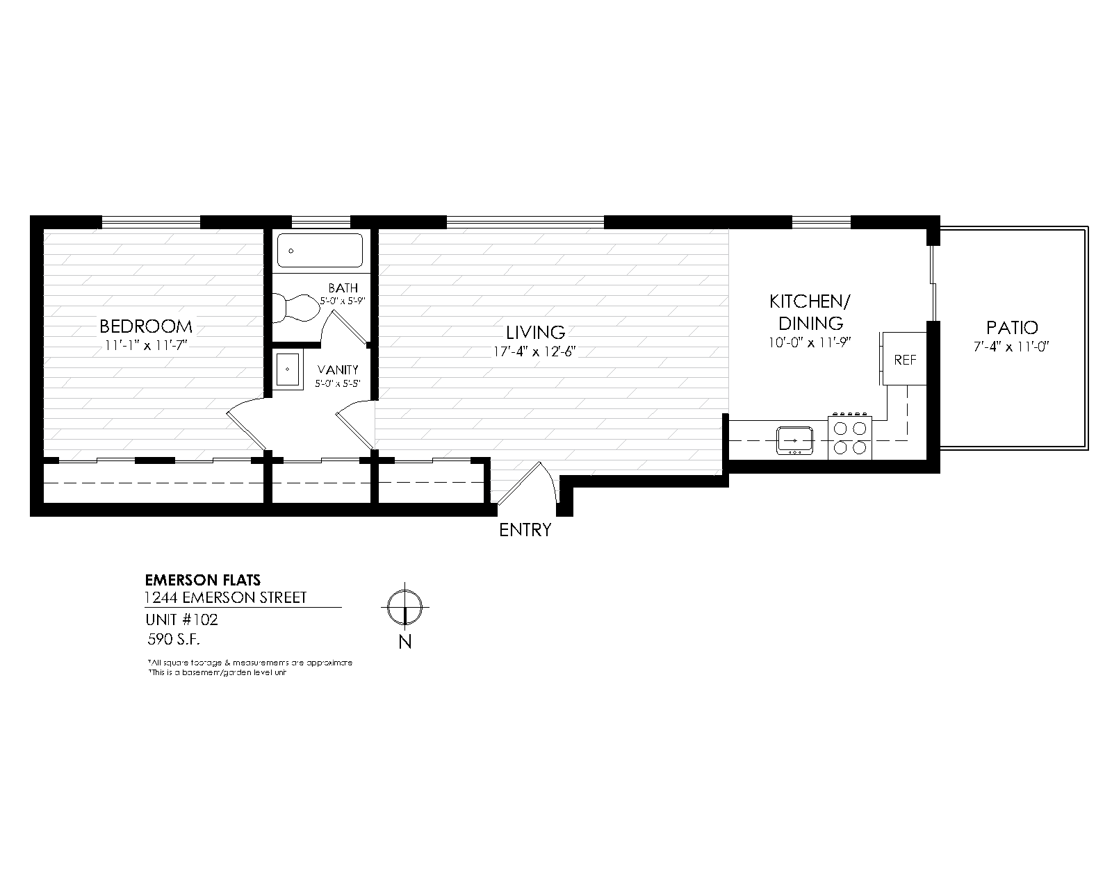 One Bedroom, One Bath