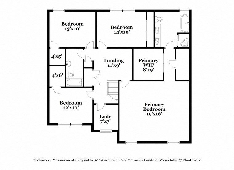 a floor plan of a house with two bedrooms and a bathroom