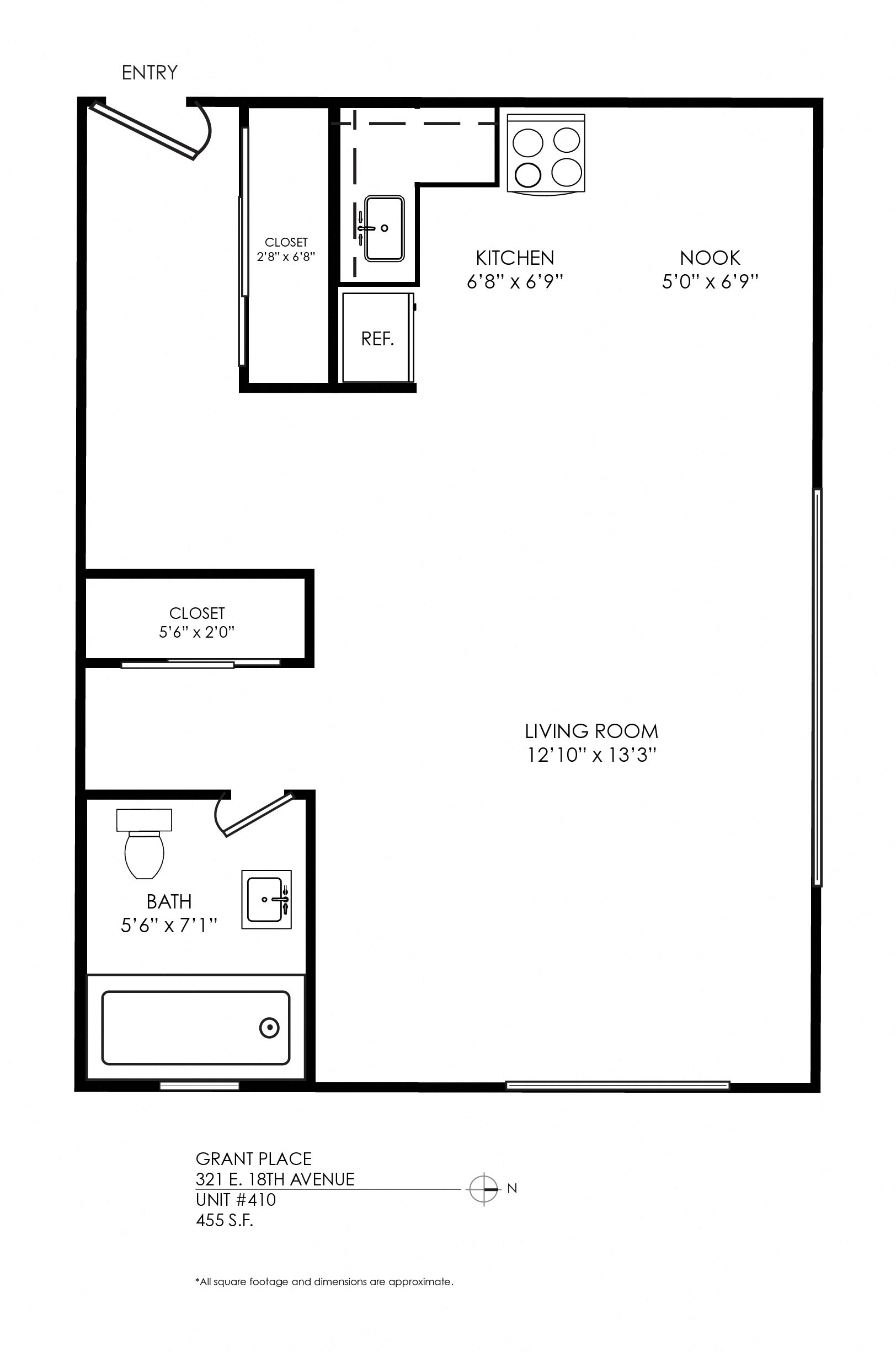 Studio Grant Place Apartments in Denver, CO