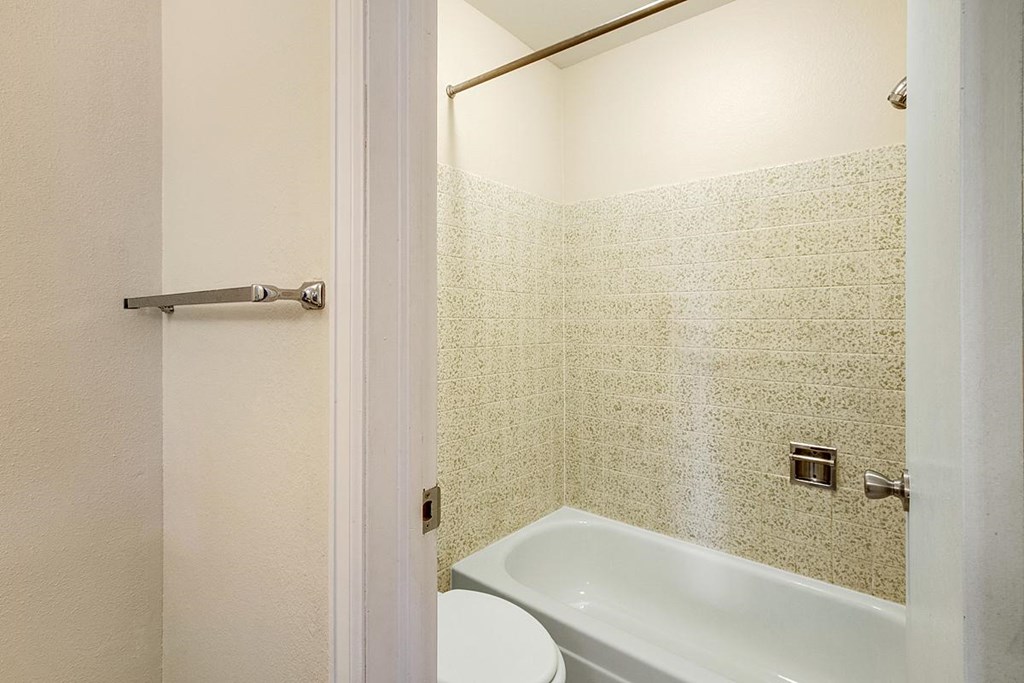 a bathroom with a tub and a toilet and a sink
