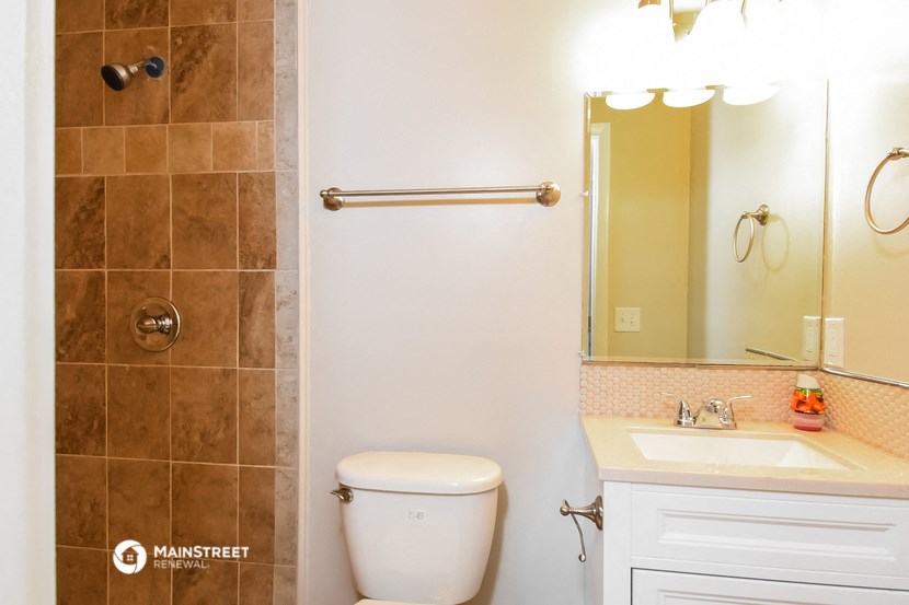 a bathroom with a toilet and a sink and a mirror