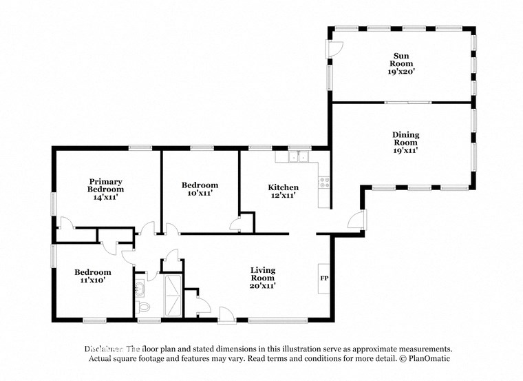 a floor plan of a house with three floors with different amounts of bedrooms and bathrooms