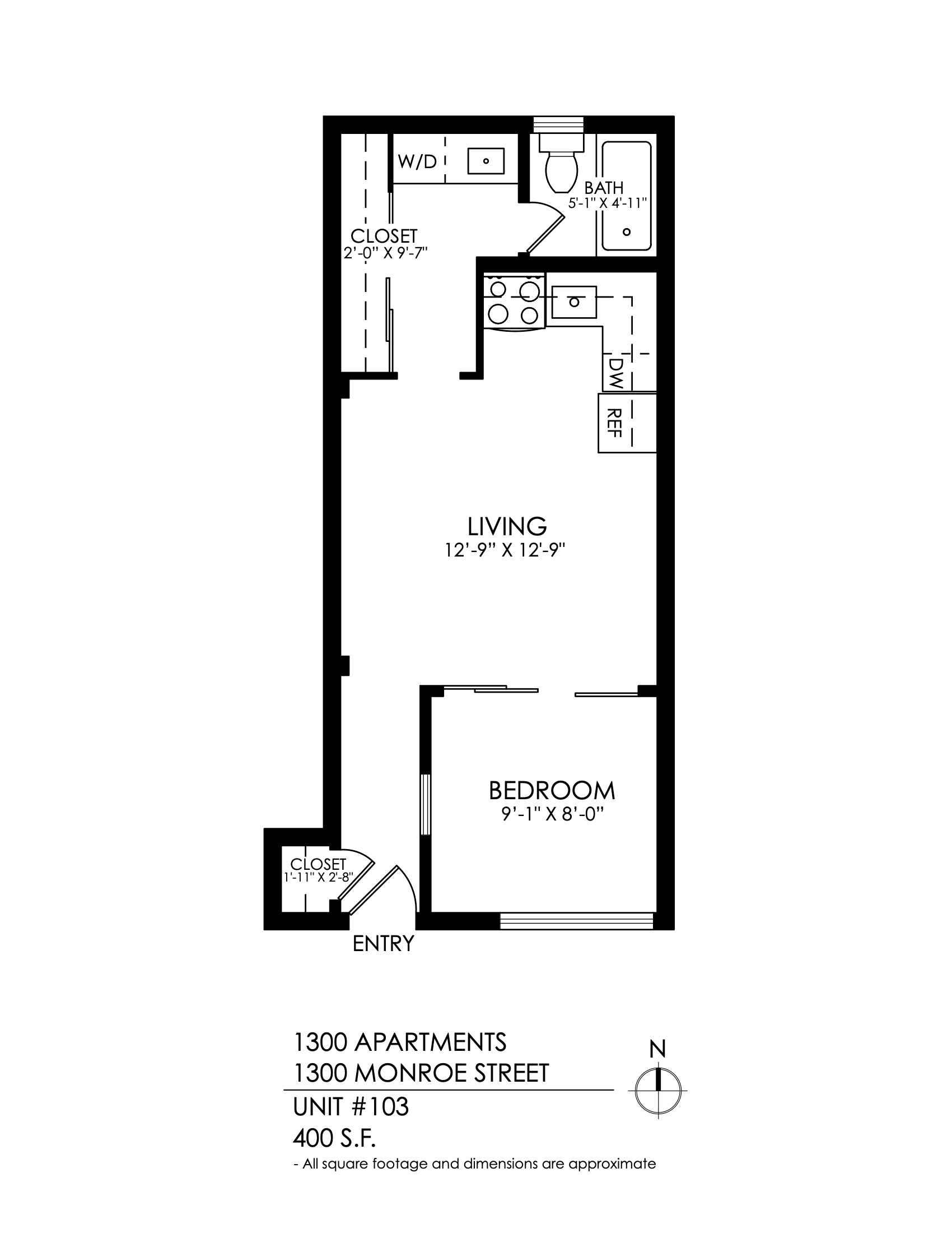 One Bedroom, One Bath