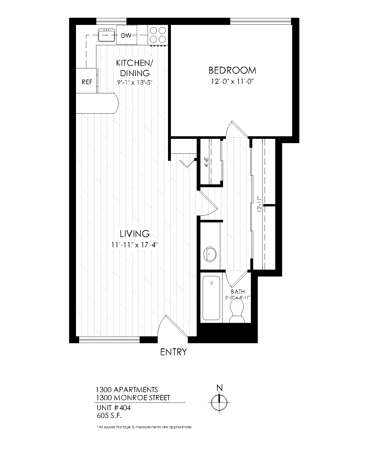 1 Bedroom-Hardwood