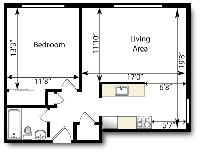 One Bedroom, One Bath