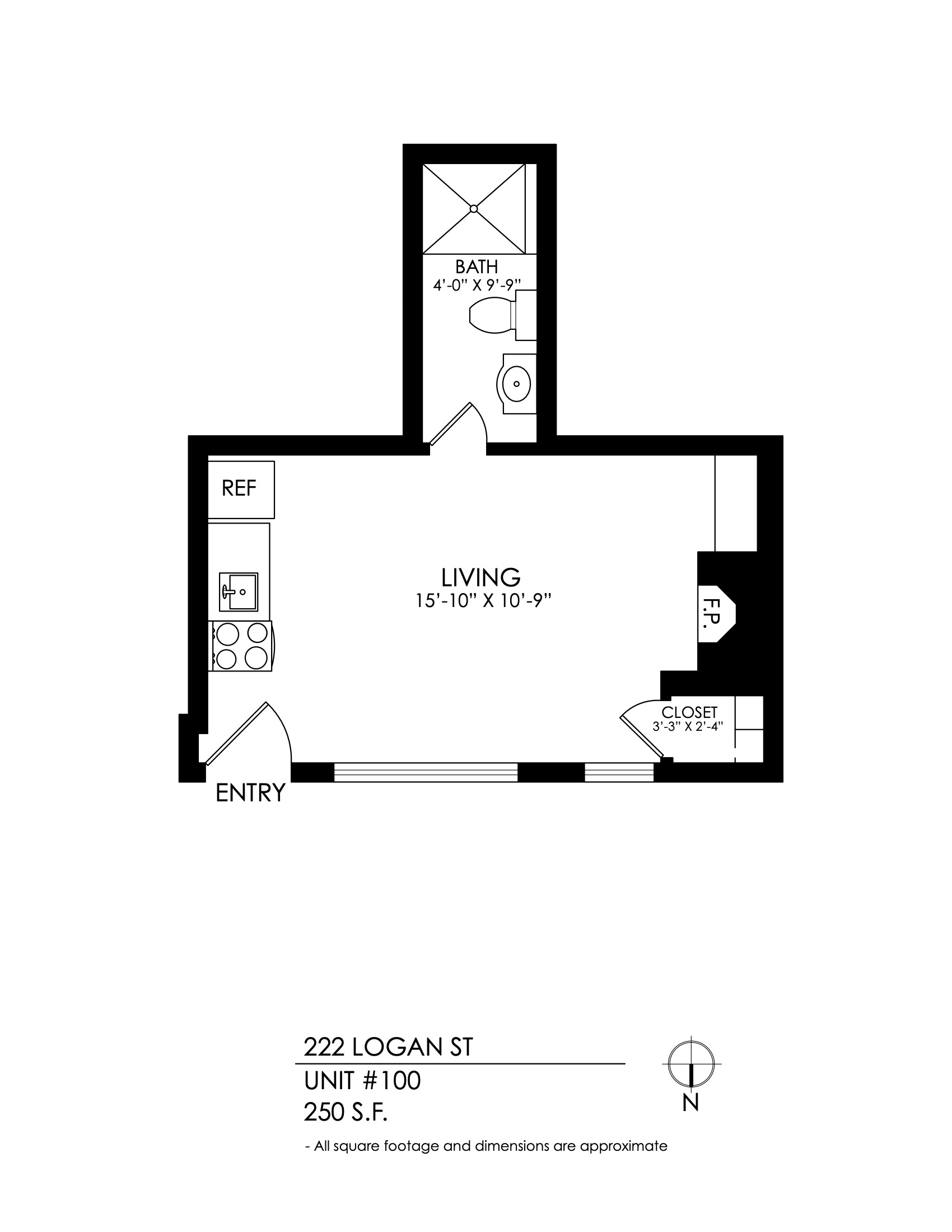 Studio, One Bath
