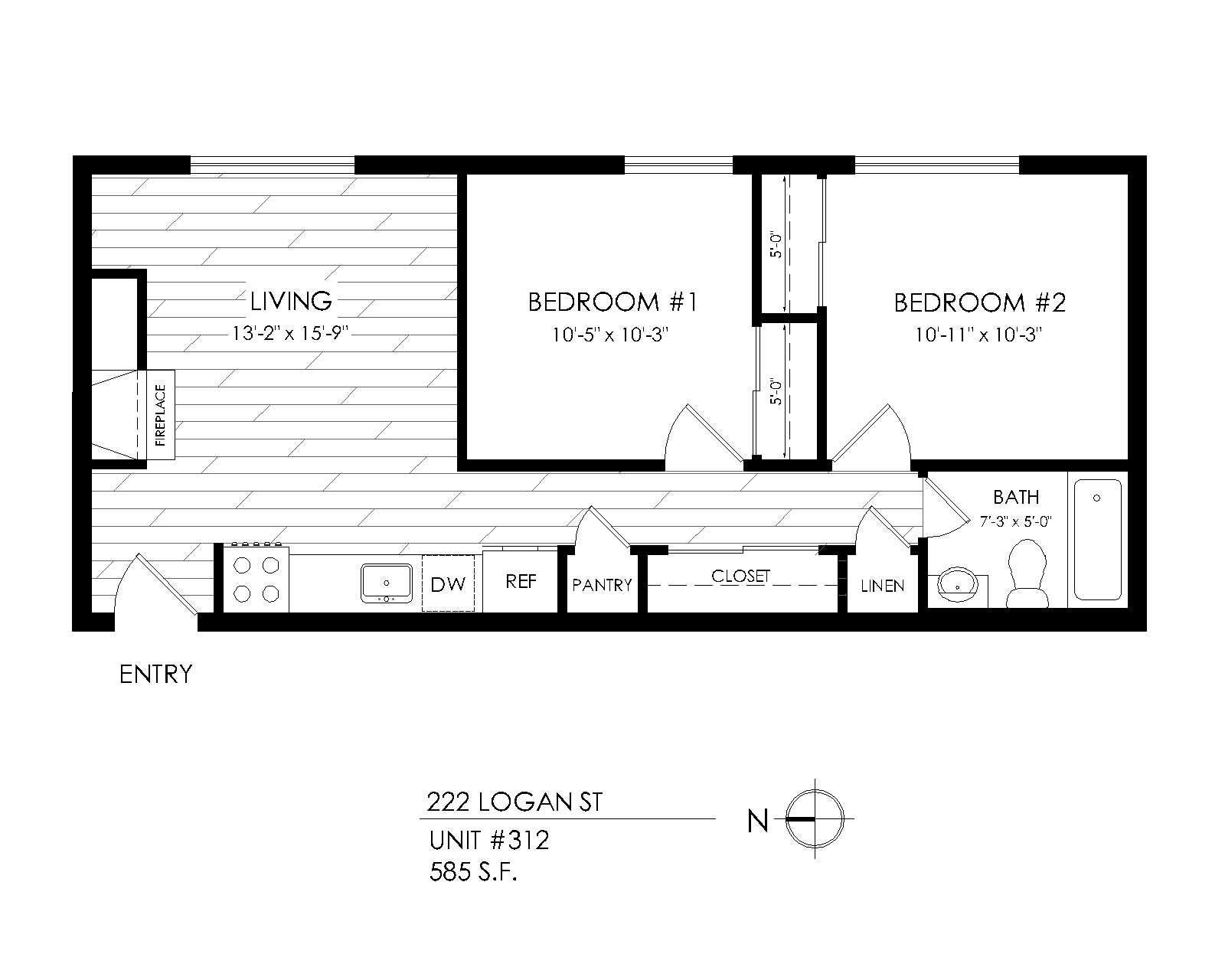 2 Bedrooms, 1 Bath