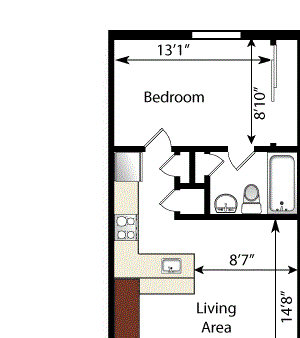 One Bedroom, One Bath