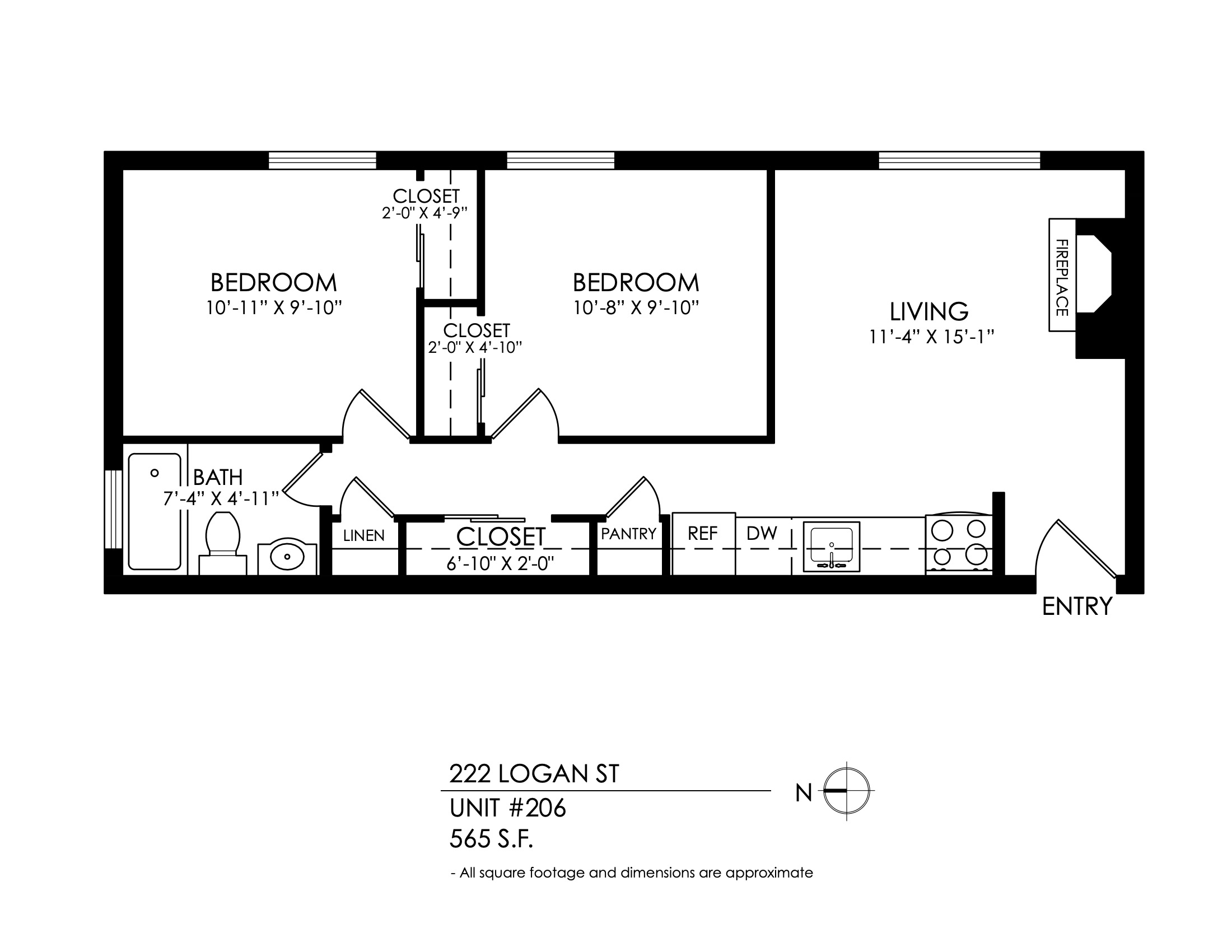 2 Bedrooms, 1 Bath