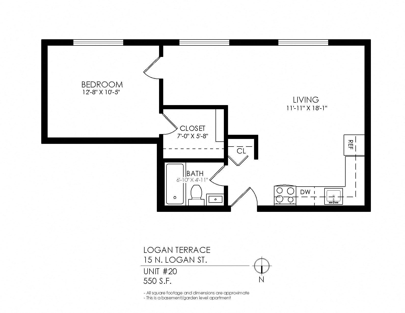 One Bedroom, One Bath