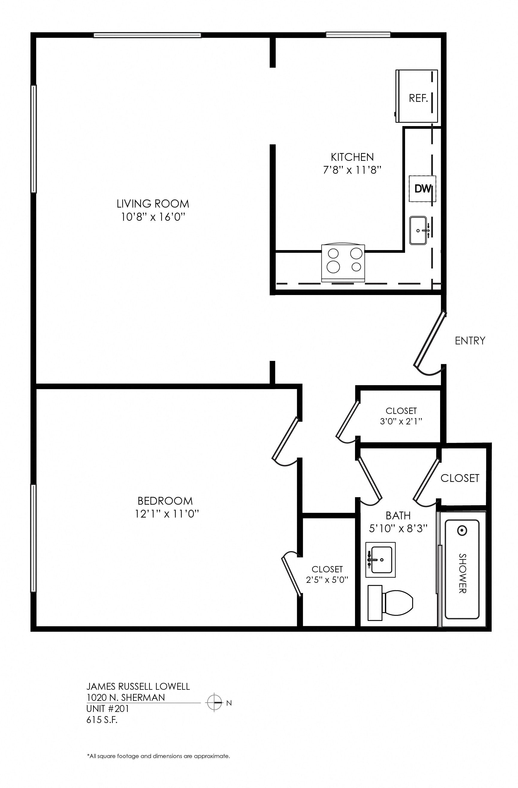 One Bedroom, One Bath