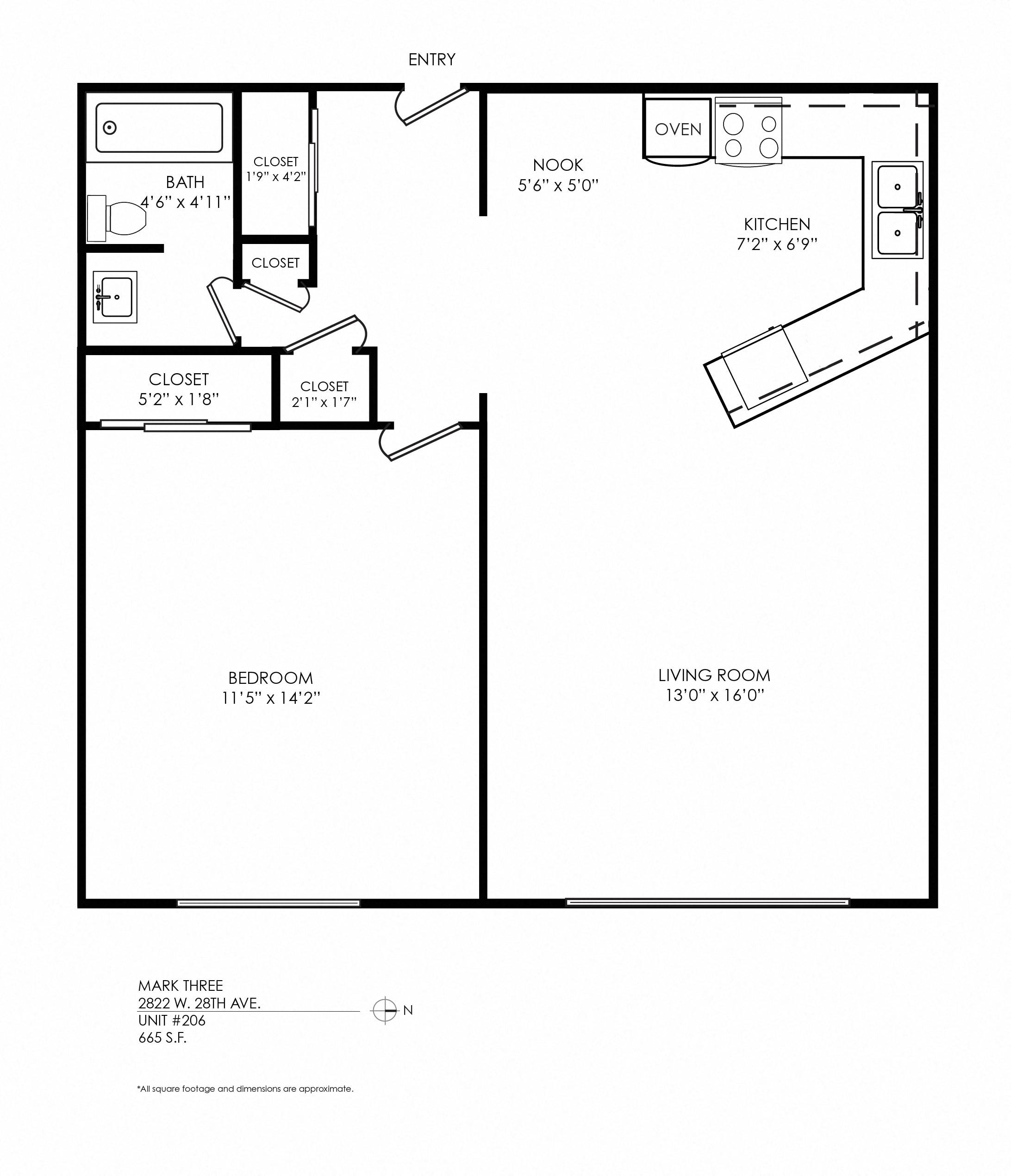 1 Bedroom x 1 Bath